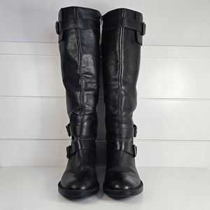 Enzo Angolini Leather Riding Boots Size 8.5  Black